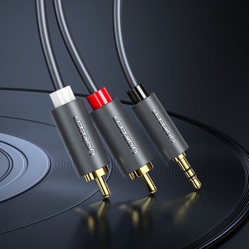  유그린 고급형 3.5mm 스테레오 to 2 RCA 케이블 1m 