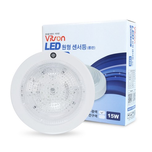 비츠온 LED 원형 센서등 15W 주광색, 1개