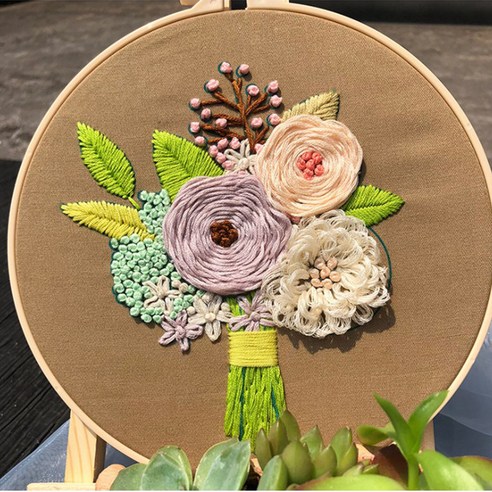 에이엘비 이지자수 DIY키트 20cm, 1세트, 지혜로운꽃다발(n51)