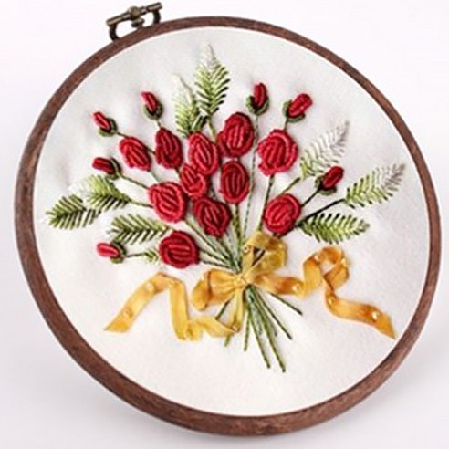 프랑스자수 나무결 고무 수틀 원형 15.5cm, 혼합색상, 1개 Best Top5