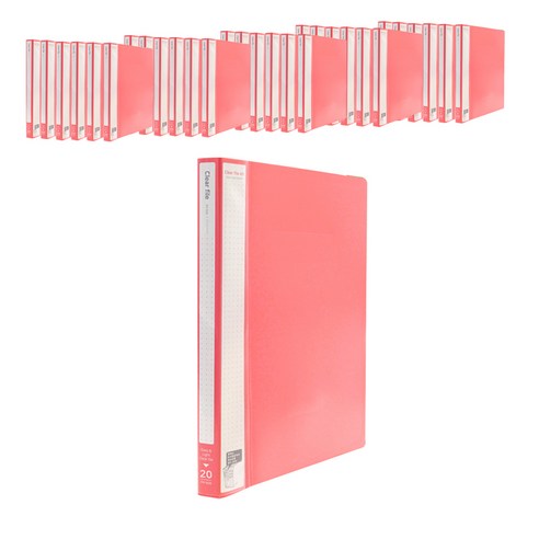 인디 클리어파일 A4 20매, Pink, 40개