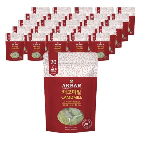 아크바 캐모마일 허브티 피라미드 티백 1.2g x 20p, 24g, 20개입, 24개