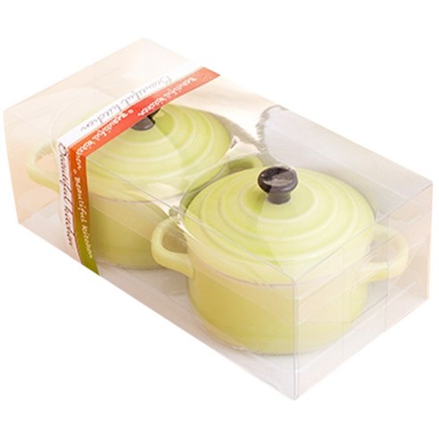 노빌코리아 전자레인지용기 도자기 미니 냄비 2p, 10cm, 연두색