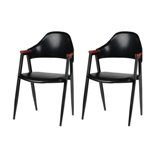 도리퍼니처 비욘세 C형 철제 의자 2p, 블랙
