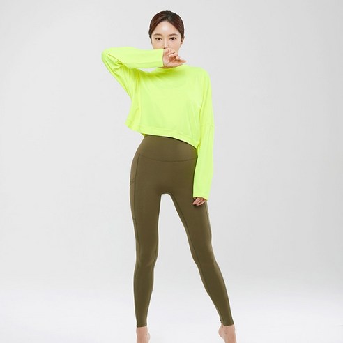 벤디스 여성용 코멜 포켓 9부 요가 레깅스 Y003