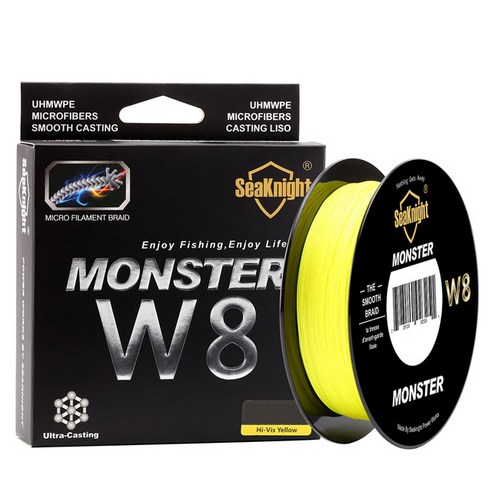 씨나이트 몬스터 8X PE 합사 낚싯줄 8W, Yellow