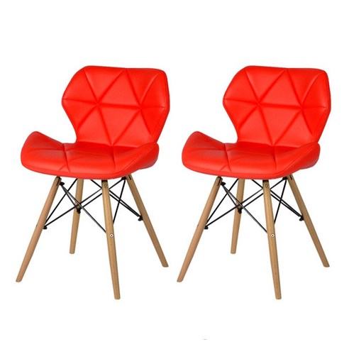 도리퍼니처 에펠 레드 인테리어 의자 2개 세트 리본의자