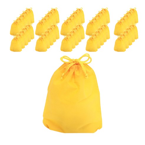 컬러 부직포 복주머니 더스트백 15 x 18 cm, 노랑, 50개