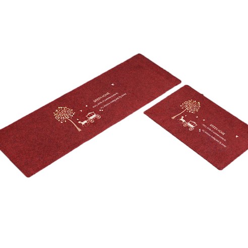 알럽홈 논슬립 홈 키친 풋 러그 2p, TYPE RED 캐리지