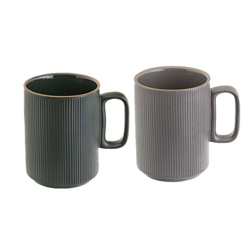 로얄베일 라포레 머그 중 380ml, 우드그린, 스톤그레이, 2개