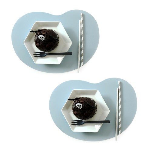 에이드엘 캐슈넛 실리콘 테이블매트 2p, 스카이블루, 328 x 217 mm