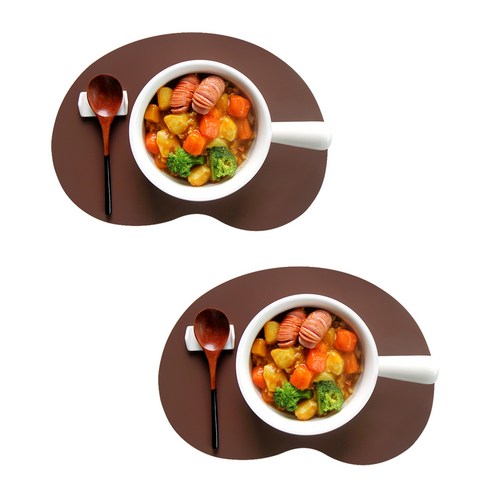 에이드엘 캐슈넛 실리콘 테이블매트 2p, 초코브라운, 328 x 217 mm, 1세트
