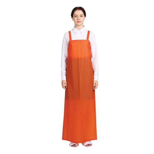 THE앞치마 우레탄 방수 H형 앞치마 대, 오렌지, 1개