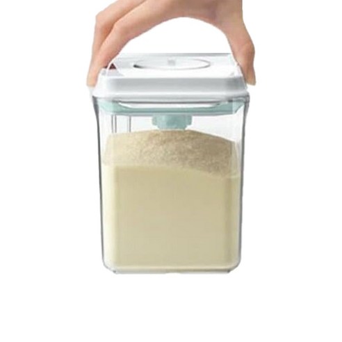카페클럽 원터치 휴대용 플라스틱 사각 밀폐 계량 분유통 2.3L, 흰색(뚜껑), 1개