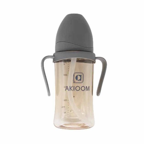 아키움 2세대 프리미엄 PPSU 빨대컵 260ml, 그레이, 1개