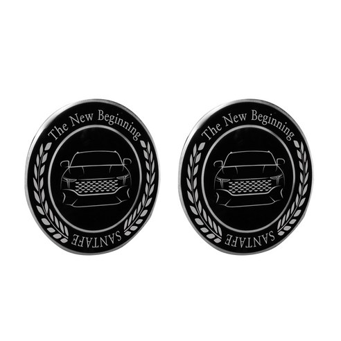 크립톤 휠캡 엠블럼 스티커 2p, 더뉴 싼타페 A-04, 블랙