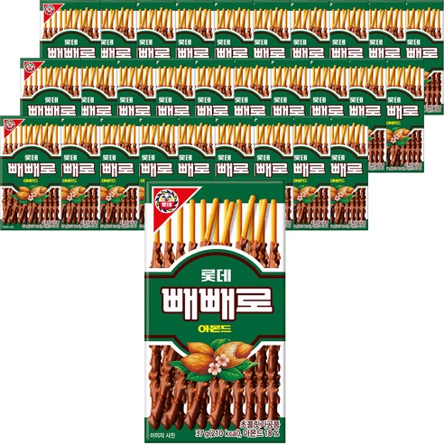 롯데제과 빼빼로 아몬드 레트로기획, 37g, 40개