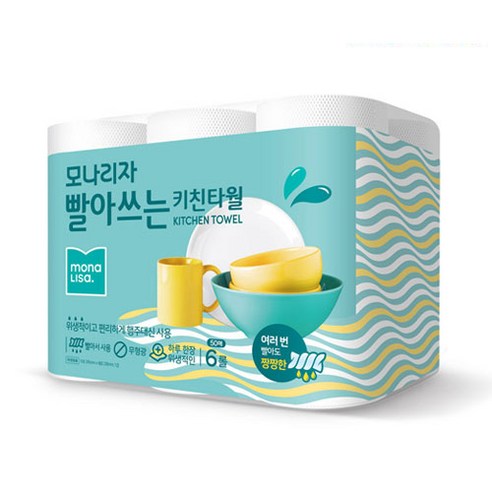 모나리자 빨아쓰는 키친타월 50매, 6개입, 1개