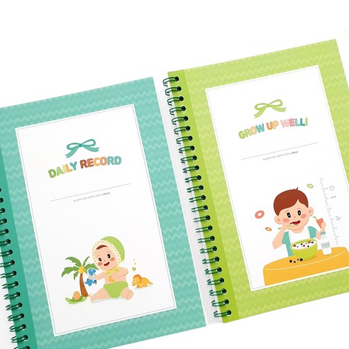 제이밀크 리틀 프린세스 육아일기 세트, 파랑공룡, 야미야미 시리얼, 1세트