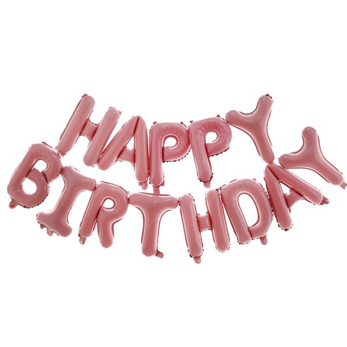 이베이비랜드 생일 은박풍선 세트, 핑크, 1세트