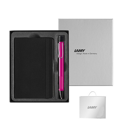 LAMY 사파리 볼펜 + 기프트 노트 세트, 핑크, 1세트