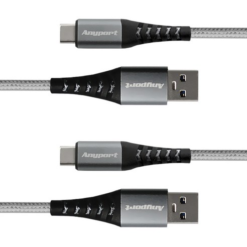 애니포트 C타입 데이터 충전 케이블 2m AP-USB30MC020, 실버, 2개