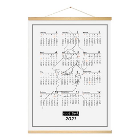 2021 스크롤 우드 캘린더, 1개, type C