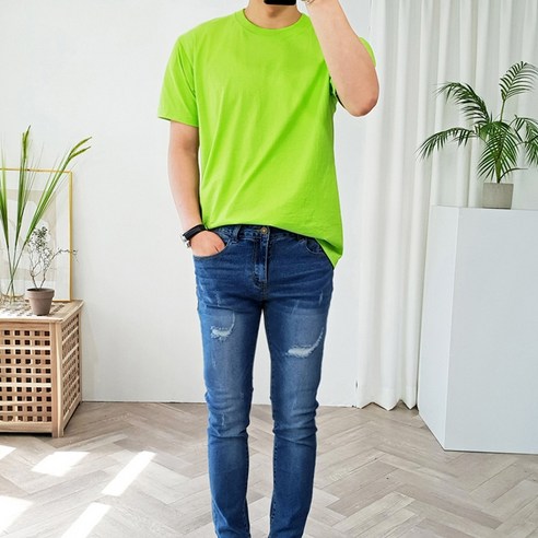 더클래식 무지 오버핏 반팔 티셔츠