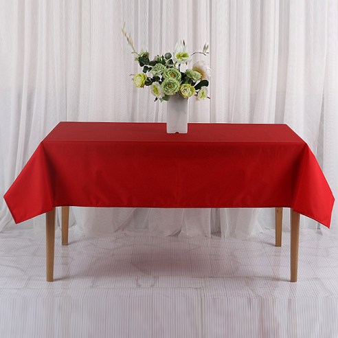 사각사각 방수 UV 테이블보, 레드, 180 x 145cm