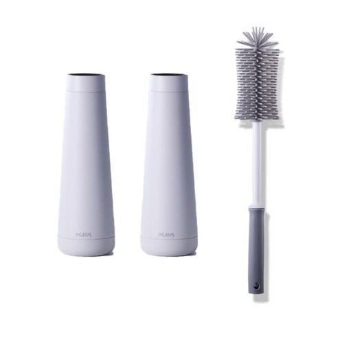 필레우스 살균 텀블러 인솔로 A 2p + 세척솔 세트, COTTON GREY, 480ml