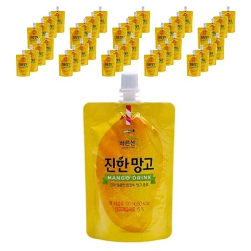 풀무원 바른선 진한 망고주스, 40개, 100ml