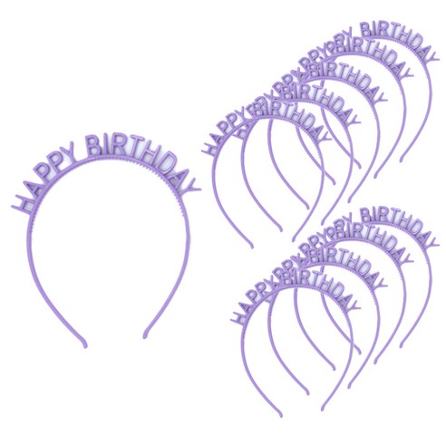 생일파티 인싸 해피 머리띠, 퍼플, 10개