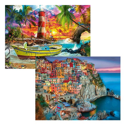 원더로우플레이스 3D타입 DIY 보석십자수 키트 40 x 50 cm C, 41 달바다 등대빛, 랜덤발송, 2세트