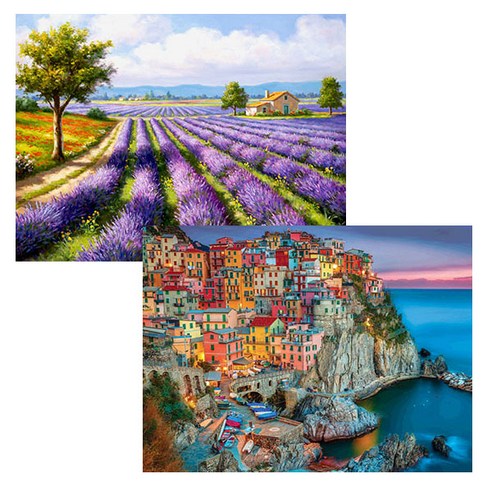 원더로우플레이스 3D타입 DIY 보석십자수 키트 40 x 50 cm C, 24 라벤더밭, 랜덤발송, 2세트