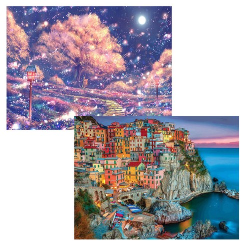 원더로우플레이스 3D타입 DIY 보석십자수 키트 40 x 50 cm C, 10 달보드레, 랜덤발송, 2세트