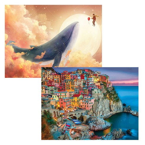 원더로우플레이스 3D타입 DIY 보석십자수 키트 40 x 50 cm C, 15 달빛하늘고래, 랜덤발송, 2세트