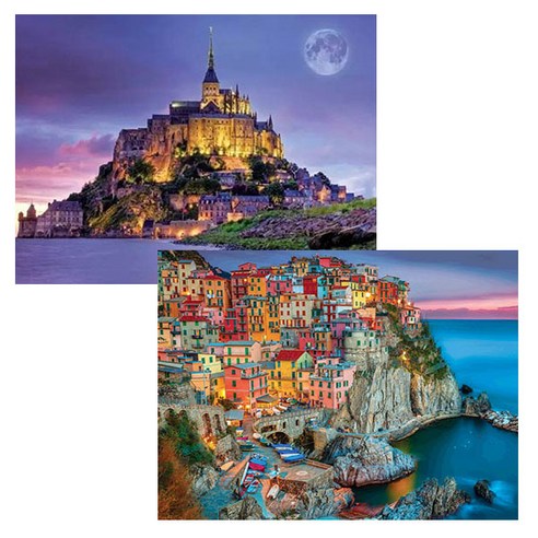원더로우플레이스 3D타입 DIY 보석십자수 키트 40 x 50 cm C, 19 몽생미셸, 랜덤발송, 2세트