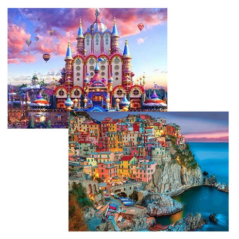 원더로우플레이스 3D타입 DIY 보석십자수 키트 40 x 50 cm C, 20 구엘공원, 랜덤발송, 2세트