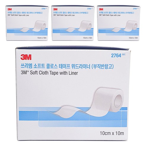 3M 소프트 클로스 테이프 위드라이너 부직반창고 2764, 4개