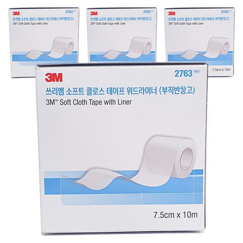 3M 소프트 클로스 테이프 위드라이너 부직반창고 2763, 1개입, 4개