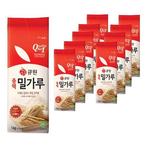 큐원 중력 밀가루, 1kg, 10개