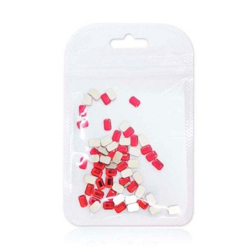 메이브라운 네일스톤 대용량 미니팔각 네일파츠 4 x 6 mm, 레드, 50개