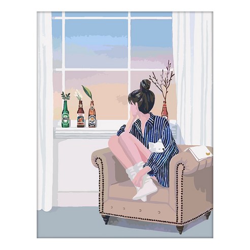 아비람 DIY 명화 그리기 유화 세트, 소녀의 밤
