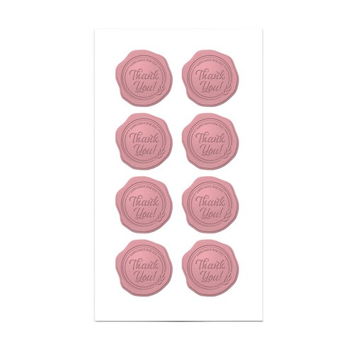 무광 씰링왁스 땡큐 스티커, 로즈골드(M-25), 300개