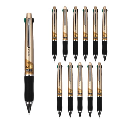 자바펜 제트4+1M 멀티펜 0.7mm, 메탈골드, 12개