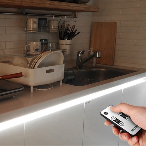 셀프미 LED 라인 조명 인테리어 무드등 DIY 리모컨 세트, 6500K주광색(하얀색)