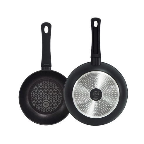 TVS 디아망떼 IH 프라이팬 세트 2p, 블랙, 프라이팬 20cm + 24cm