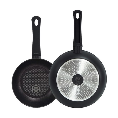 TVS 디아망떼 IH 프라이팬 세트 2p, 블랙, 프라이팬 24cm + 30cm