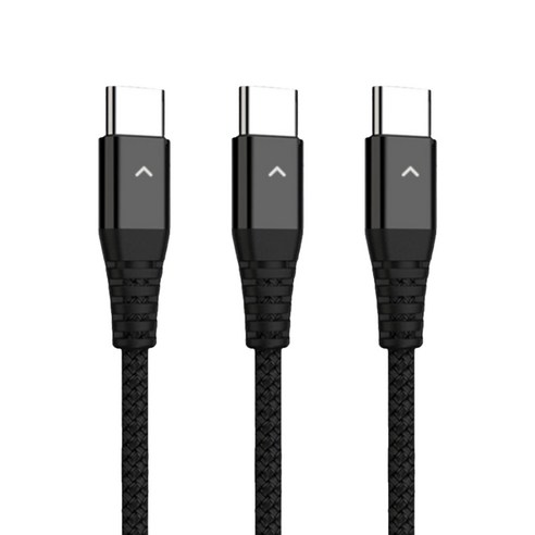 베리어 60W LED PD C to C타입 고속충전 케이블 3p, 블랙, 1.2m