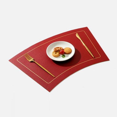 스타 리버시블 부채꼴 쉐이프 식탁 매트, TYPE 7, 30 x 51 cm
